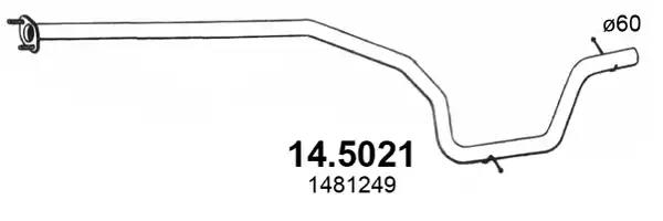 Труба выхлопная 145021 ASSO 145021
