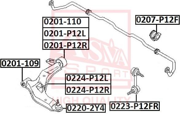 Сайлентблок рычага 0201110 ASVA 0201110