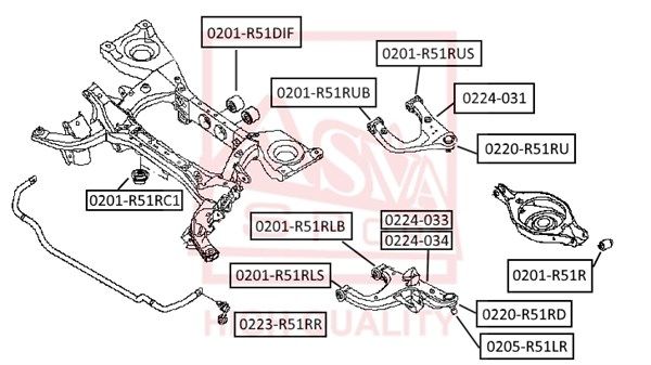 Опора шаровая 0220R51RD ASVA 0220R51RD