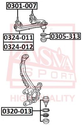 Опора шаровая 0320013 ASVA 0320013