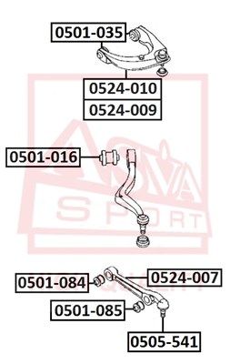 Сайлентблок рычага 0501035 ASVA 0501035