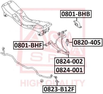 Сайлентблок рычага 0801BHB ASVA 0801BHB