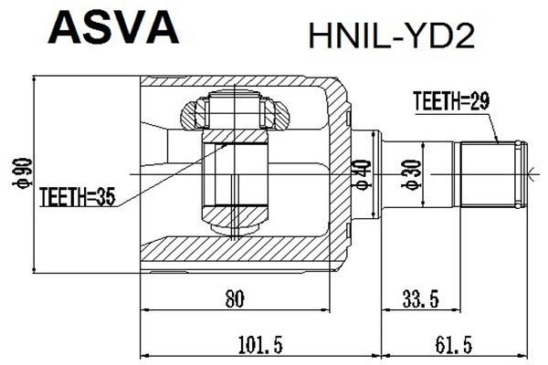 ШРУС внутренний HNILYD2 ASVA HNILYD2