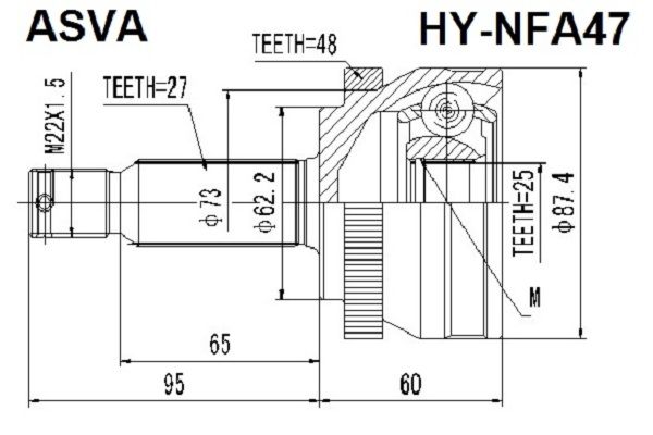 ШРУС наружный HYNFA47 ASVA HYNFA47