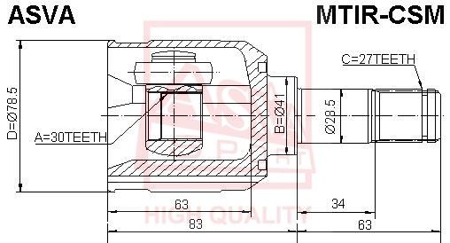 ШРУС внутренний MTIRCSM ASVA MTIRCSM