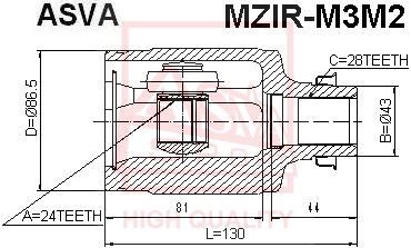 ШРУС внутренний MZIRM3M2 ASVA MZIRM3M2