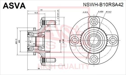 Ступица NSWHB10RSA42 ASVA NSWHB10RSA42