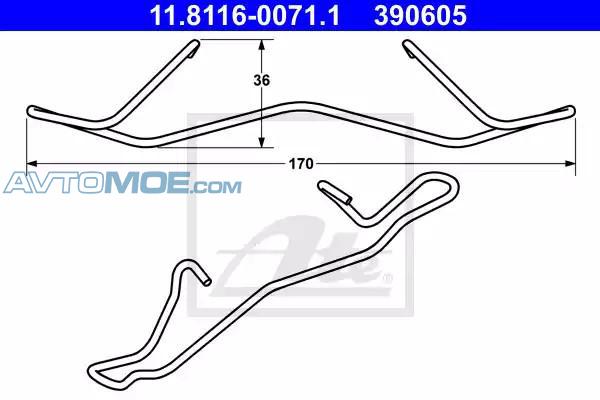 Ремкомплект колодок тормозных 11811600711 ATE 11811600711
