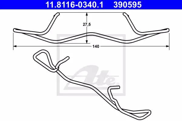Ремкомплект колодок тормозных 11811603401 ATE 11811603401