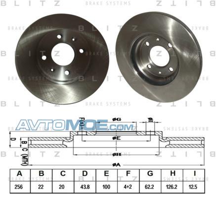Диск тормозной BS0254 BLITZ BS0254