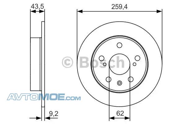 Диск тормозной 0986479C44 BOSCH 0986479C44