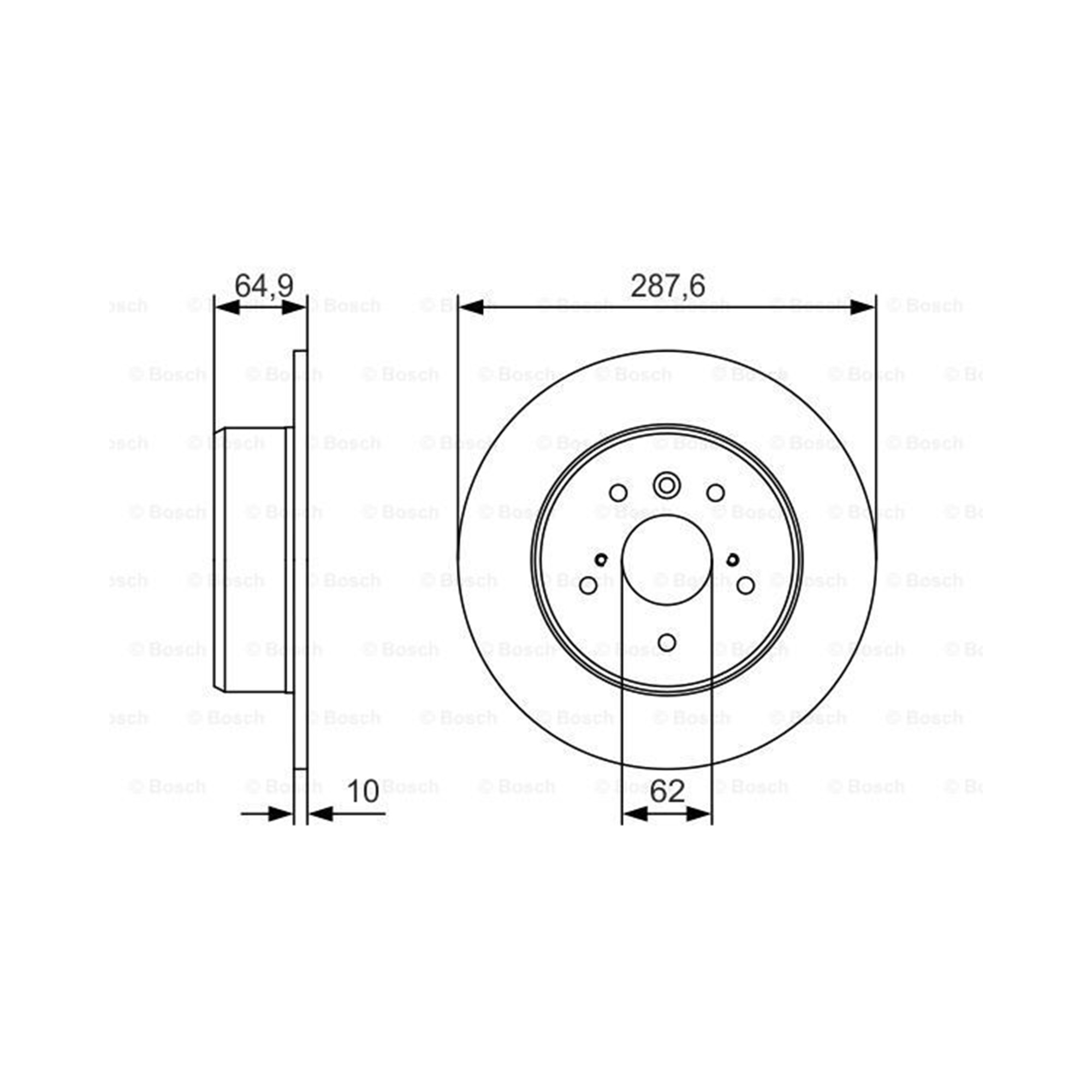Диск тормозной 0986479T69 BOSCH 0986479T69