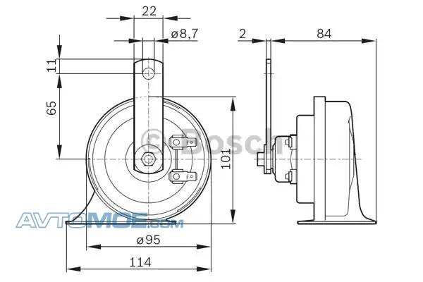 Сигнал звуковой 0986AH0501 BOSCH 0986AH0501