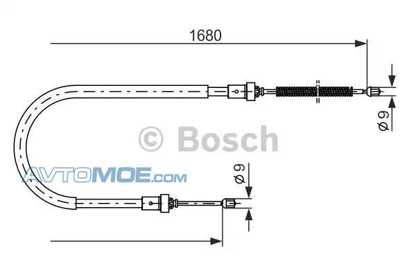 Трос тормоза стояночного 1987477955 BOSCH 1987477955