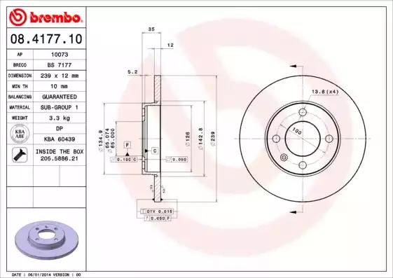 Диск тормозной 08417710 BREMBO 08417710