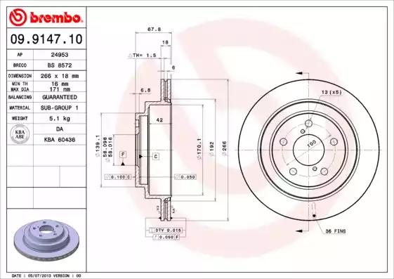 Диск тормозной 09914710 BREMBO 09914710