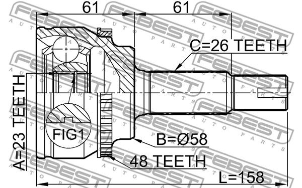 ШРУС наружный 0110ZZE120A48 FEBEST 0110ZZE120A48