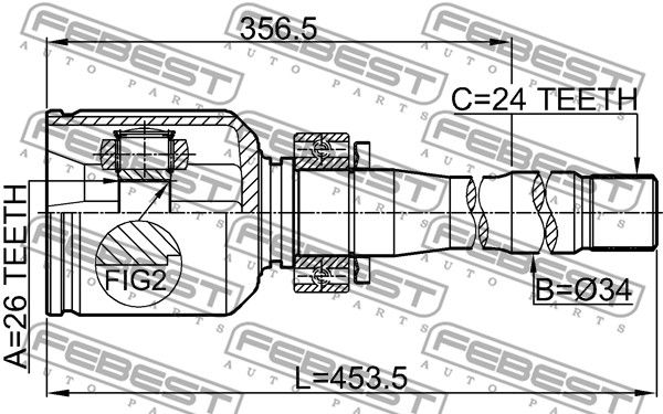 ШРУС внутренний правый 0111AGV15RH FEBEST 0111AGV15RH