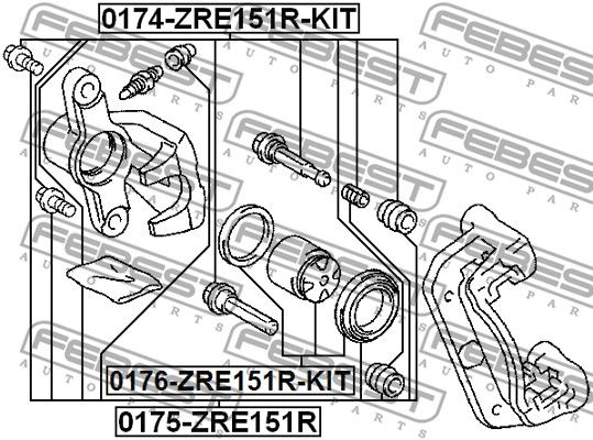 Втулка суппорта 0174ZRE151RKIT FEBEST 0174ZRE151RKIT