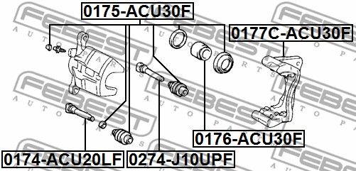 Поршень суппорта 0176ACU30F FEBEST 0176ACU30F