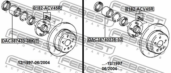 Ступица 0182ACV45R FEBEST 0182ACV45R