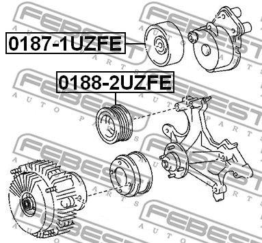 Ролик натяжной 01871UZFE FEBEST 01871UZFE