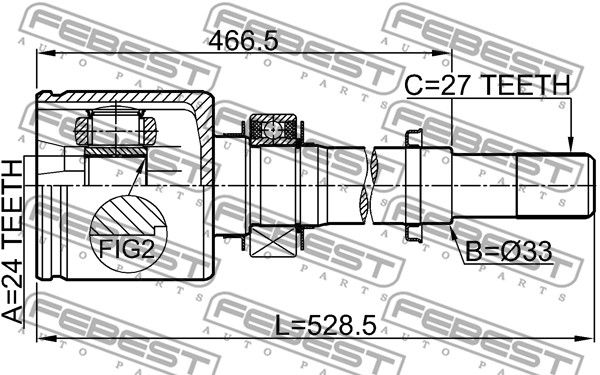 ШРУС внутренний 0211J32VQ25RH FEBEST 0211J32VQ25RH