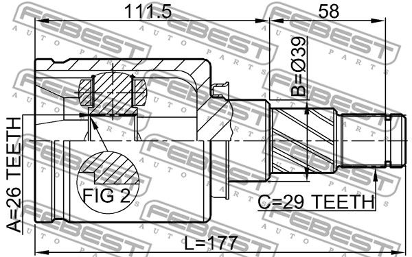 ШРУС внутренний 0211T30LH FEBEST 0211T30LH