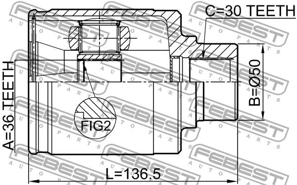 ШРУС 0211Z50RH FEBEST 0211Z50RH