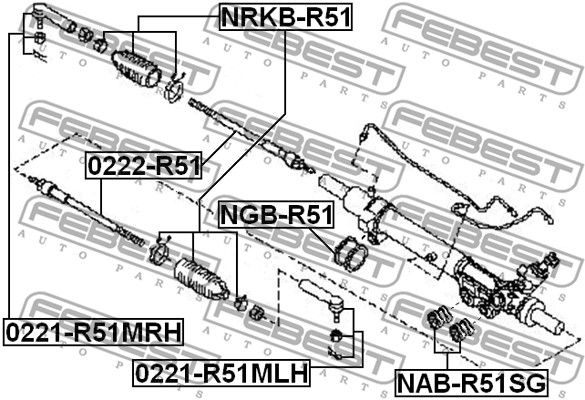 Наконечник рулевой левый 0221R51MLH FEBEST 0221R51MLH