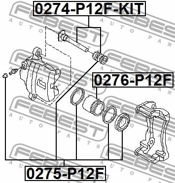 Ремкомплект суппорта 0274P12FKIT FEBEST 0274P12FKIT