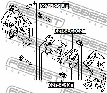 Ремкомплект суппорта 0275D40F FEBEST 0275D40F