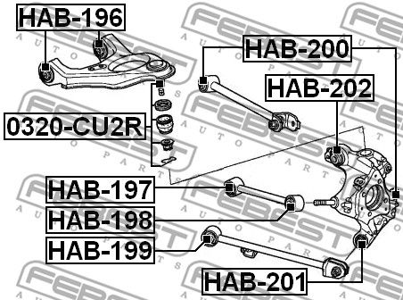 Опора шаровая 0320CU2R FEBEST 0320CU2R