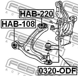 Опора шаровая 0320ODF FEBEST 0320ODF