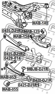 Опора шаровая 0420DJ1R FEBEST 0420DJ1R