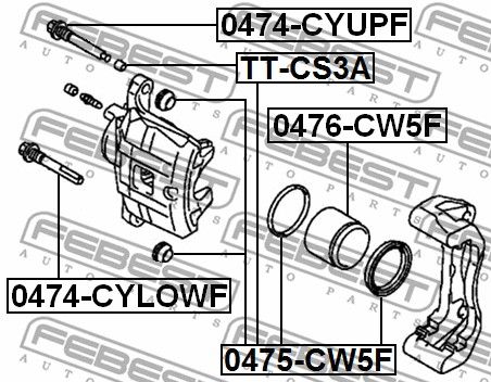 Ремкомплект суппорта 0475CW5F FEBEST 0475CW5F