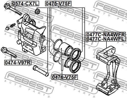 Ремкомплект 0475V75F FEBEST 0475V75F