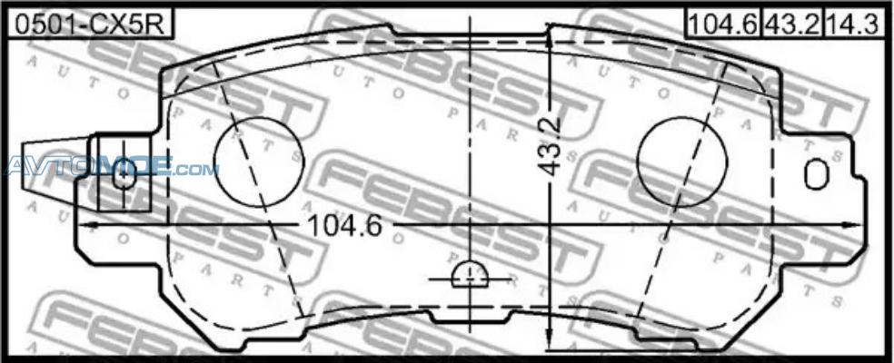 Колодки тормозные 0501CX5R FEBEST 0501CX5R