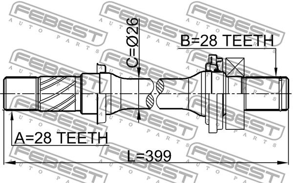 Полуось 05126GG FEBEST 05126GG