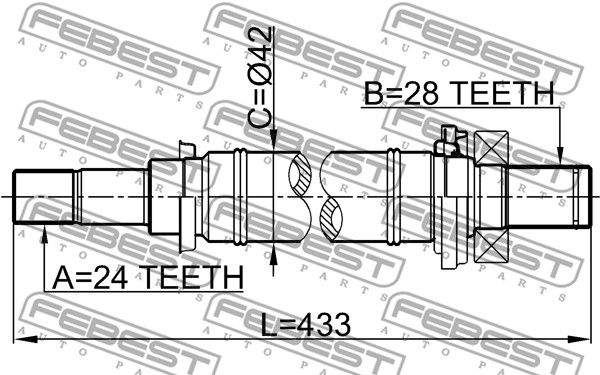 Полуось 0512M316MT FEBEST 0512M316MT