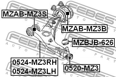 Опора шаровая 0520MZ3 FEBEST 0520MZ3