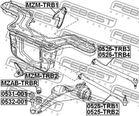 Рычаг левый 0525TRB1 FEBEST 0525TRB1