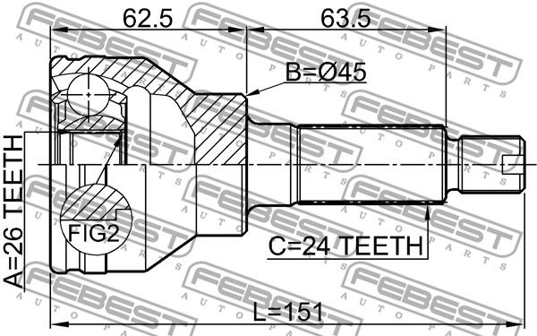 ШРУС наружный 0710SX4R FEBEST 0710SX4R