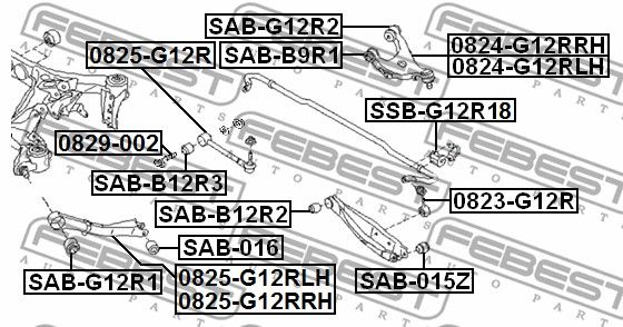 Стойка стабилизатора 0823G12R FEBEST 0823G12R