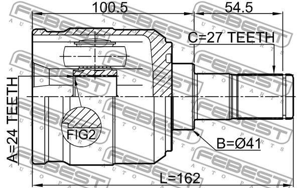 ШРУС внутренний 1211TUC20MT FEBEST 1211TUC20MT