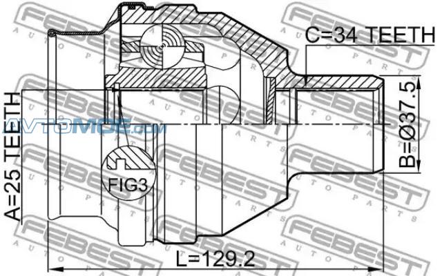 ШРУС внутренний 1811Z16RH FEBEST 1811Z16RH