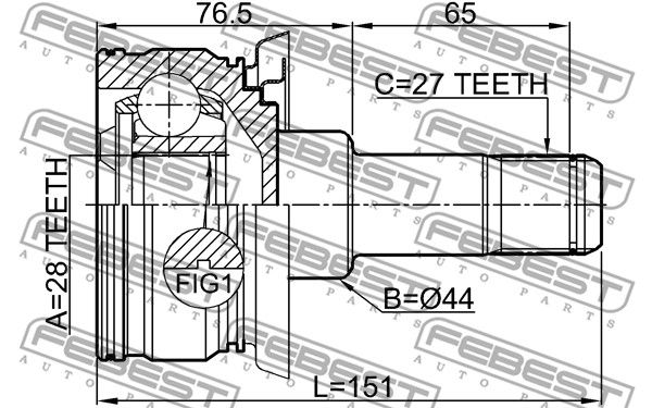 ШРУС внутренний 1911E70RR FEBEST 1911E70RR