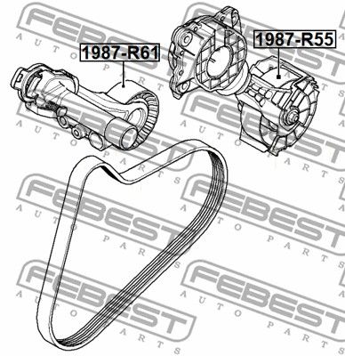 Ролик натяжной 1987R55 FEBEST 1987R55