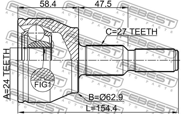 ШРУС наружный 2110CB7 FEBEST 2110CB7