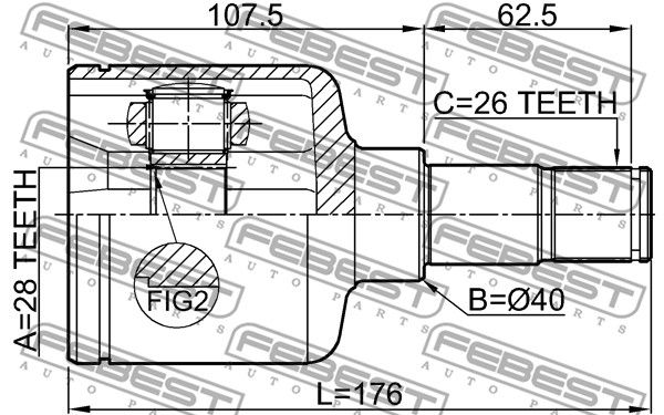 ШРУС внутренний 2111CA220LH FEBEST 2111CA220LH